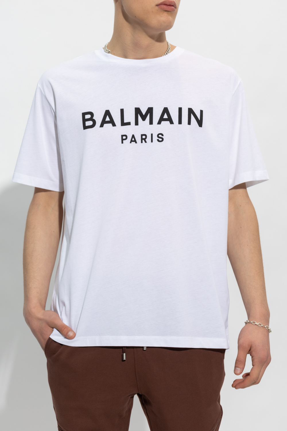 【関税&送料込】Balmain T-Shirt In Cotone Organico Con Logo Eco-designed cotton T-shirt with Balmain logo print - Women